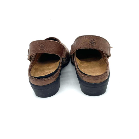 Ariat Women's Brown Leather Slip-On Back-Strap Comfort Clogs  #10023106 - Size 6 - Picture 9 of 14